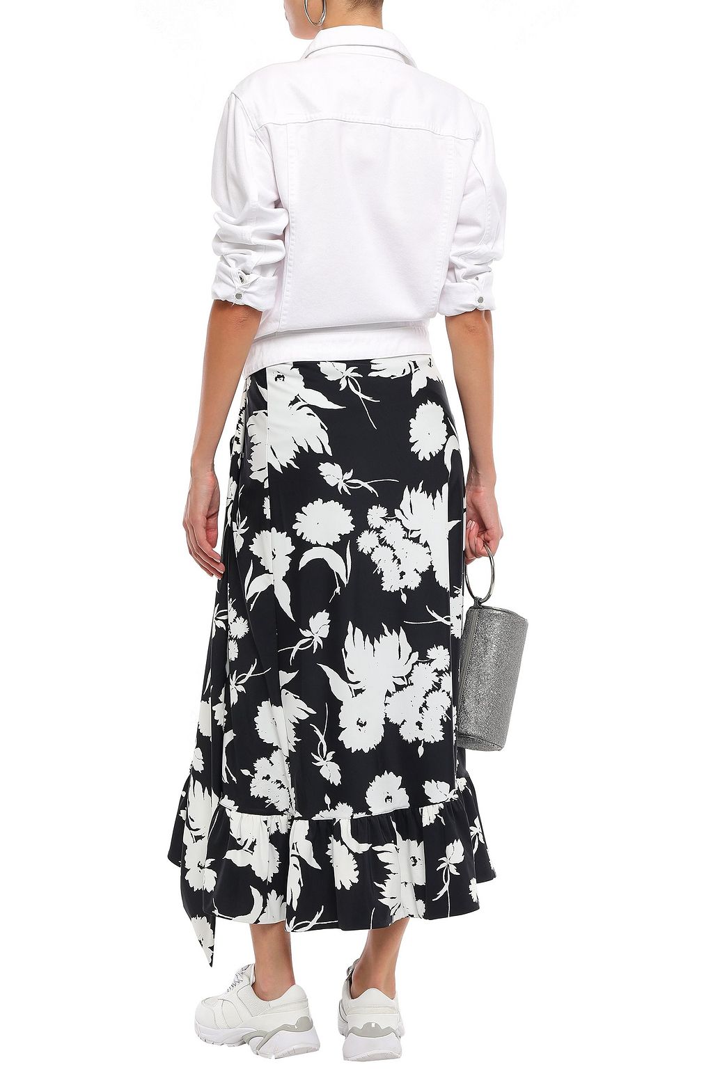 GANNI Alameda floral-print scuba midi wrap skirt