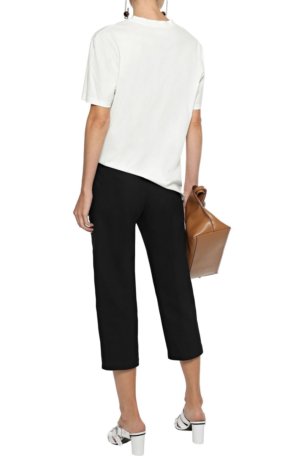 JIL SANDER Cropped cotton-blend twill tapered pants
