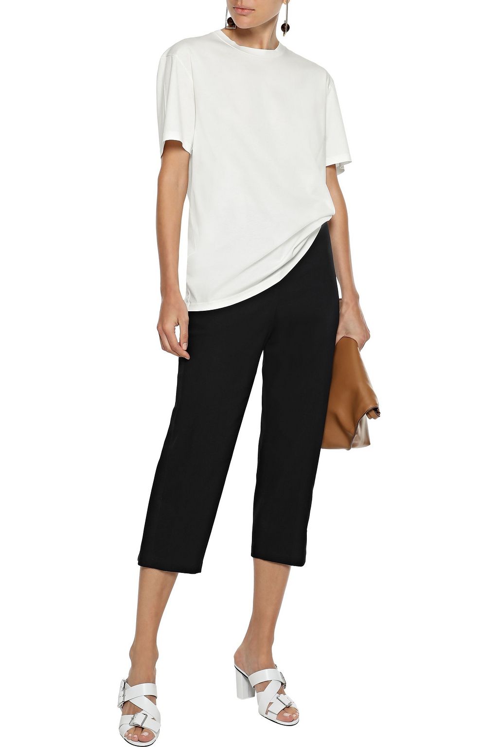 JIL SANDER Cropped cotton-blend twill tapered pants
