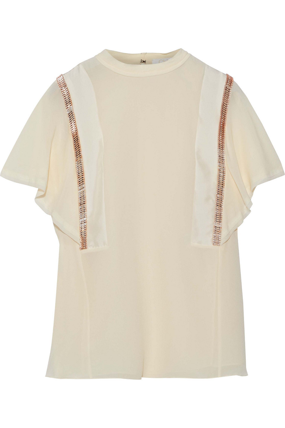 Chloé Crystal-embellished silk-chiffon blouse