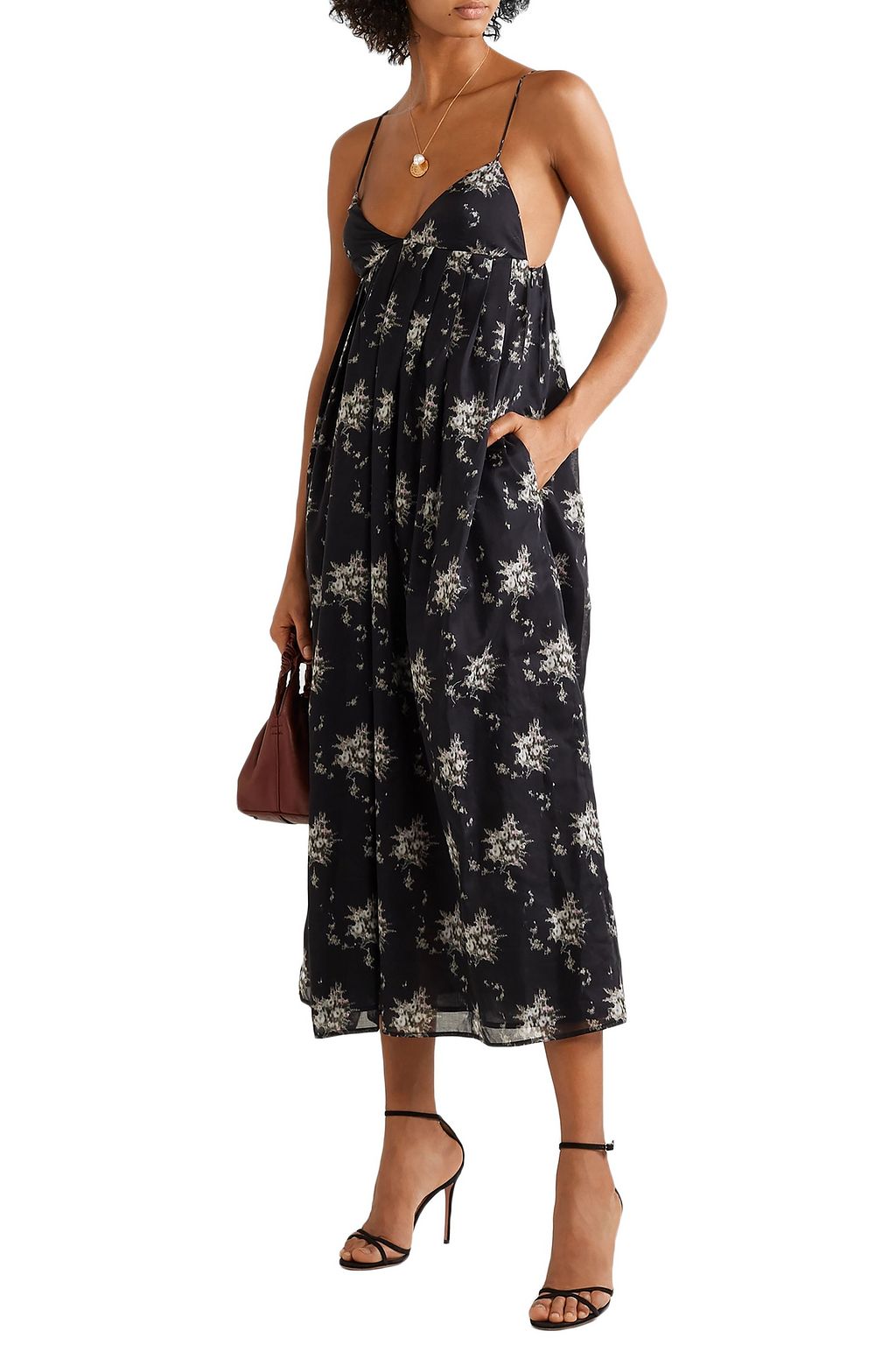 BROCK COLLECTION Pleated floral-print cotton-gauze midi dress