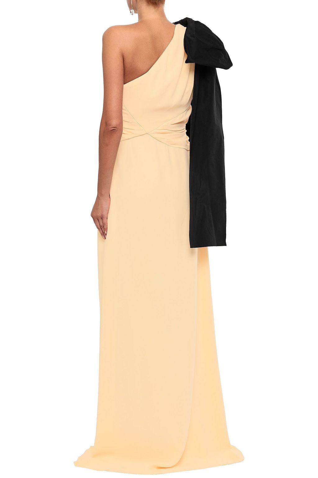 ROCHAS Bow-embellished one-shoulder twist-front crepe gown