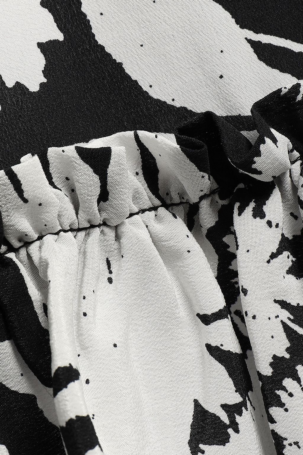 GANNI Ruffled floral-print silk-crepe dress