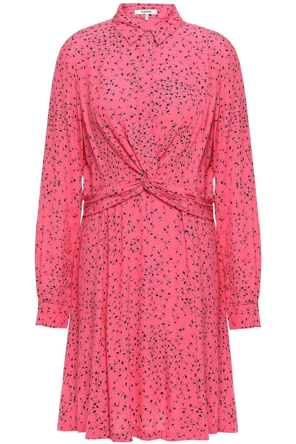 ganni barra crepe maxi dress