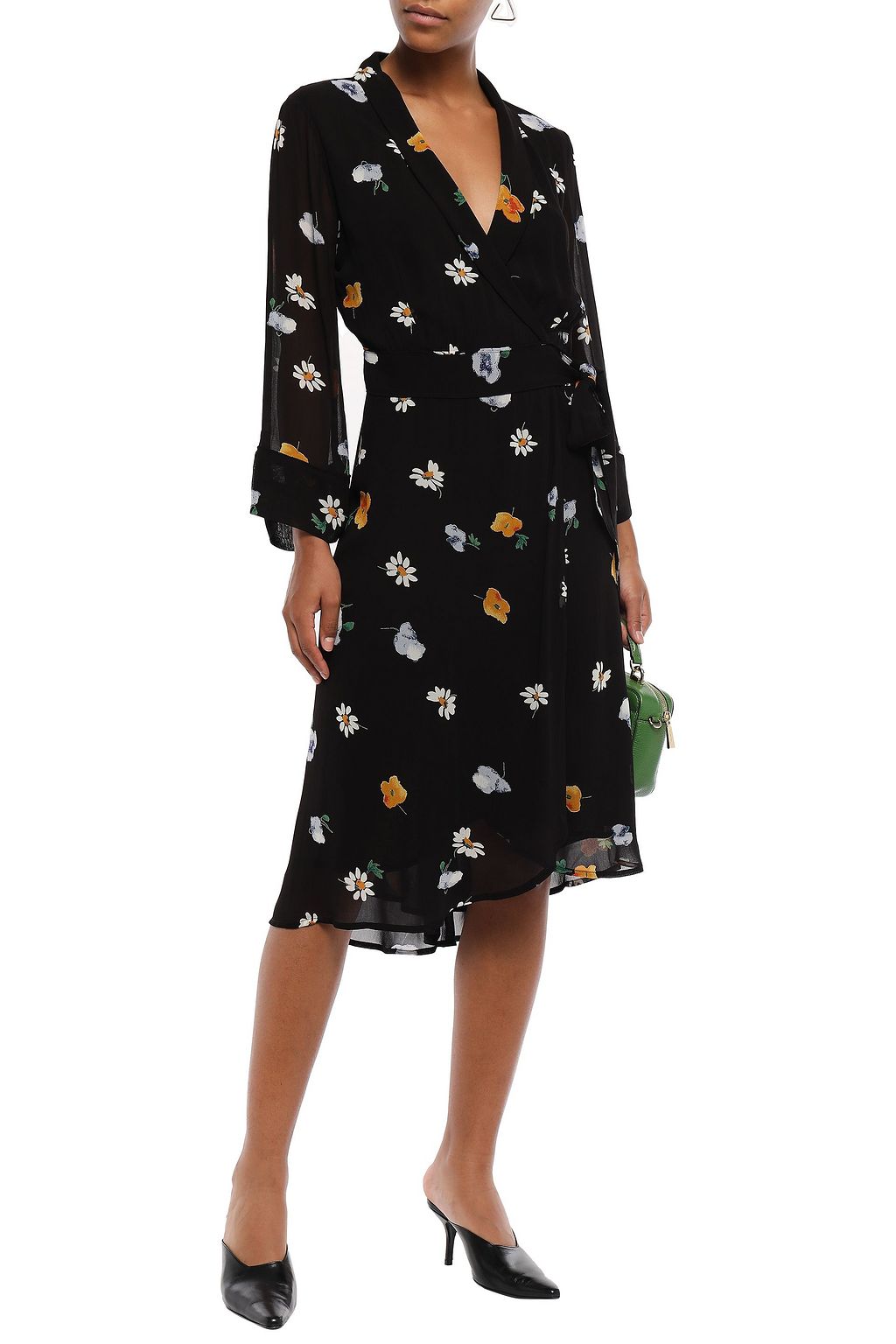 GANNI ポルカドットジョーゼット ラップドレス
