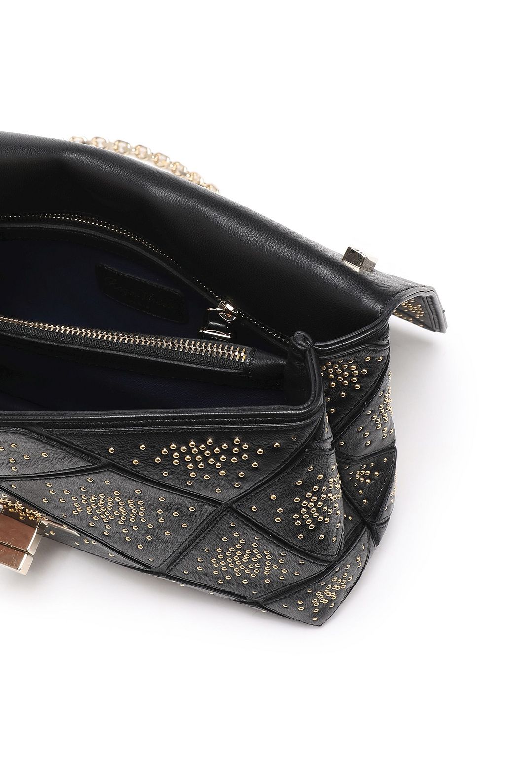 ROGER VIVIER 스터드 장식 퀼팅 가죽 숄더 백
