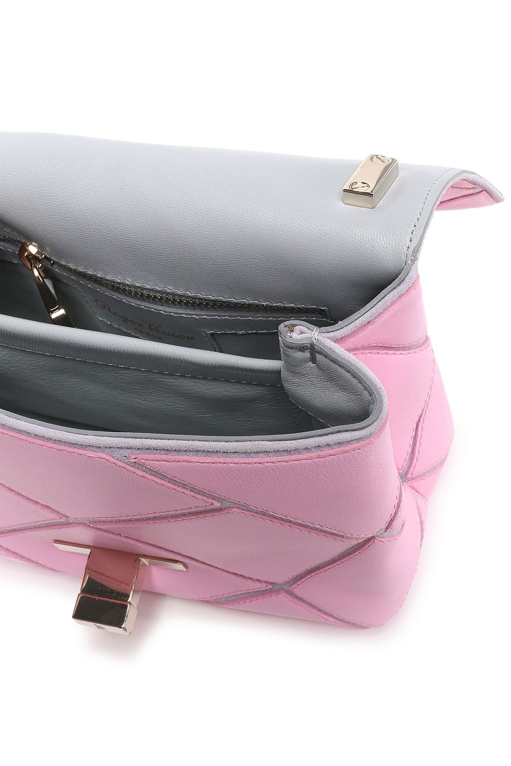 ROGER VIVIER Prismick two-tone leather and suede shoulder bag