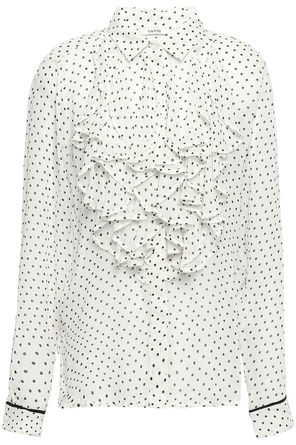 ganni ruffle top