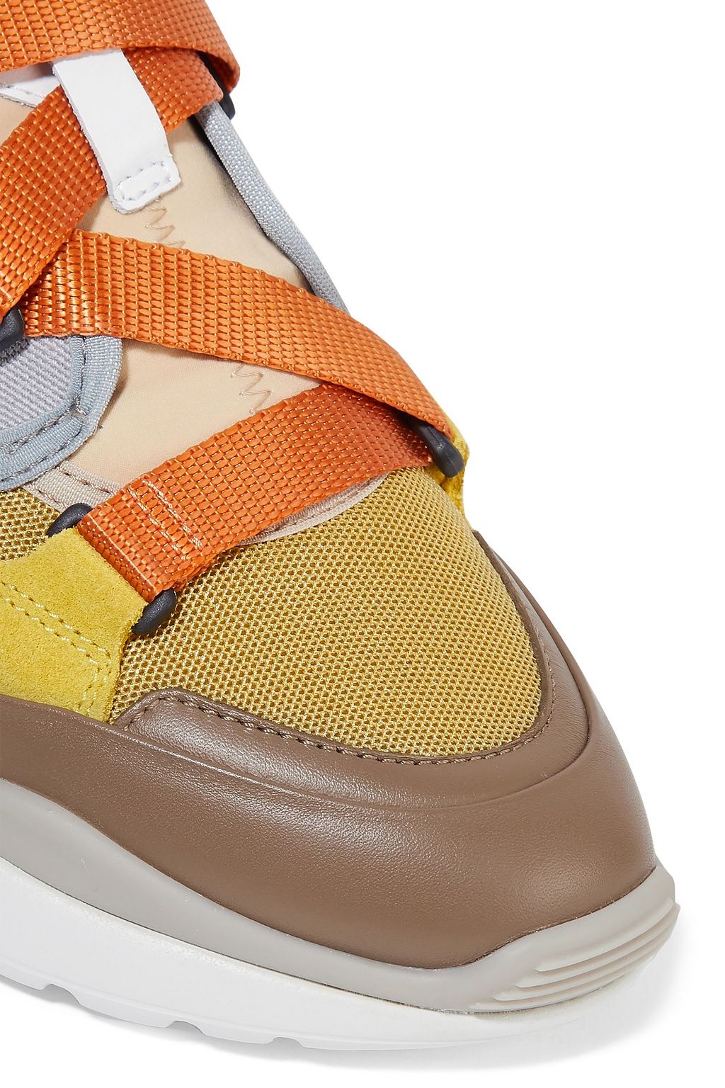 CHLOÉ Sonnie canvas, mesh, suede and leather sneakers