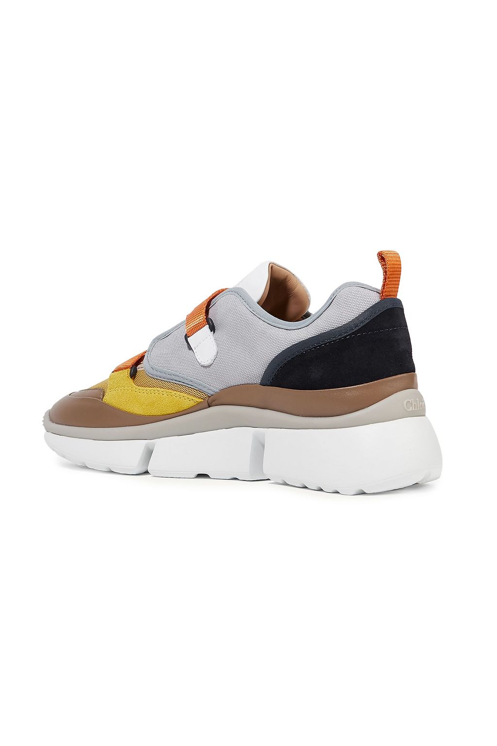 CHLOÉ Sonnie canvas, mesh, suede and leather sneakers