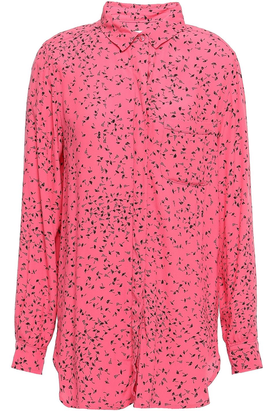 ganni barra crepe blouse