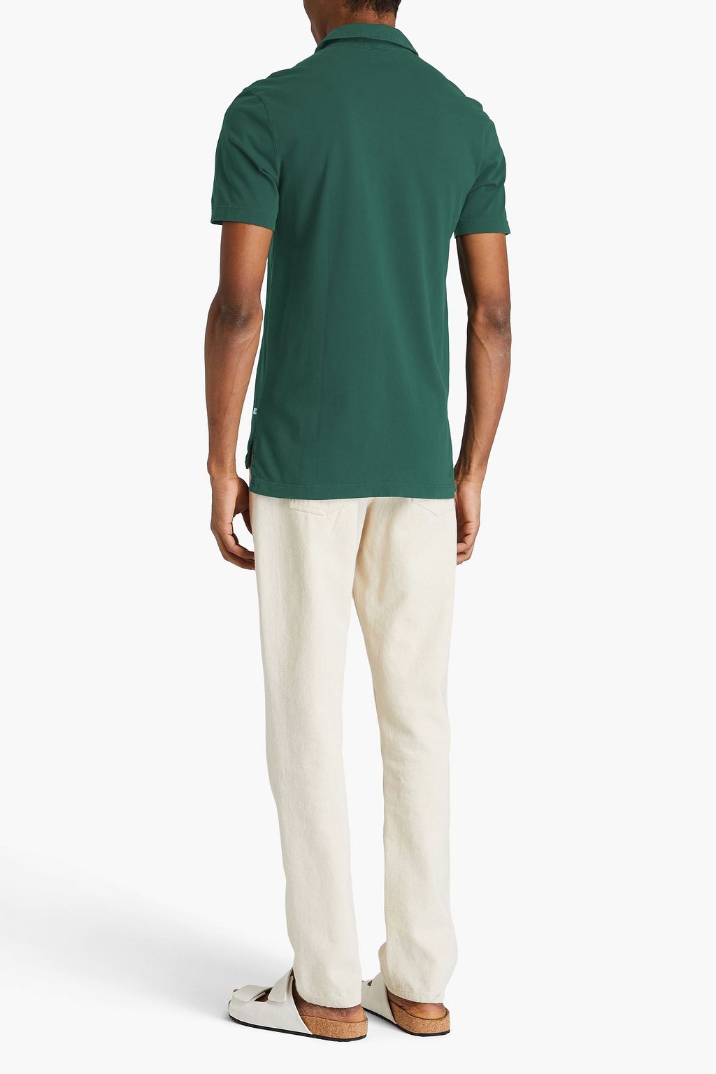 JAMES PERSE Embroidered Supima cotton-jersey polo shirt