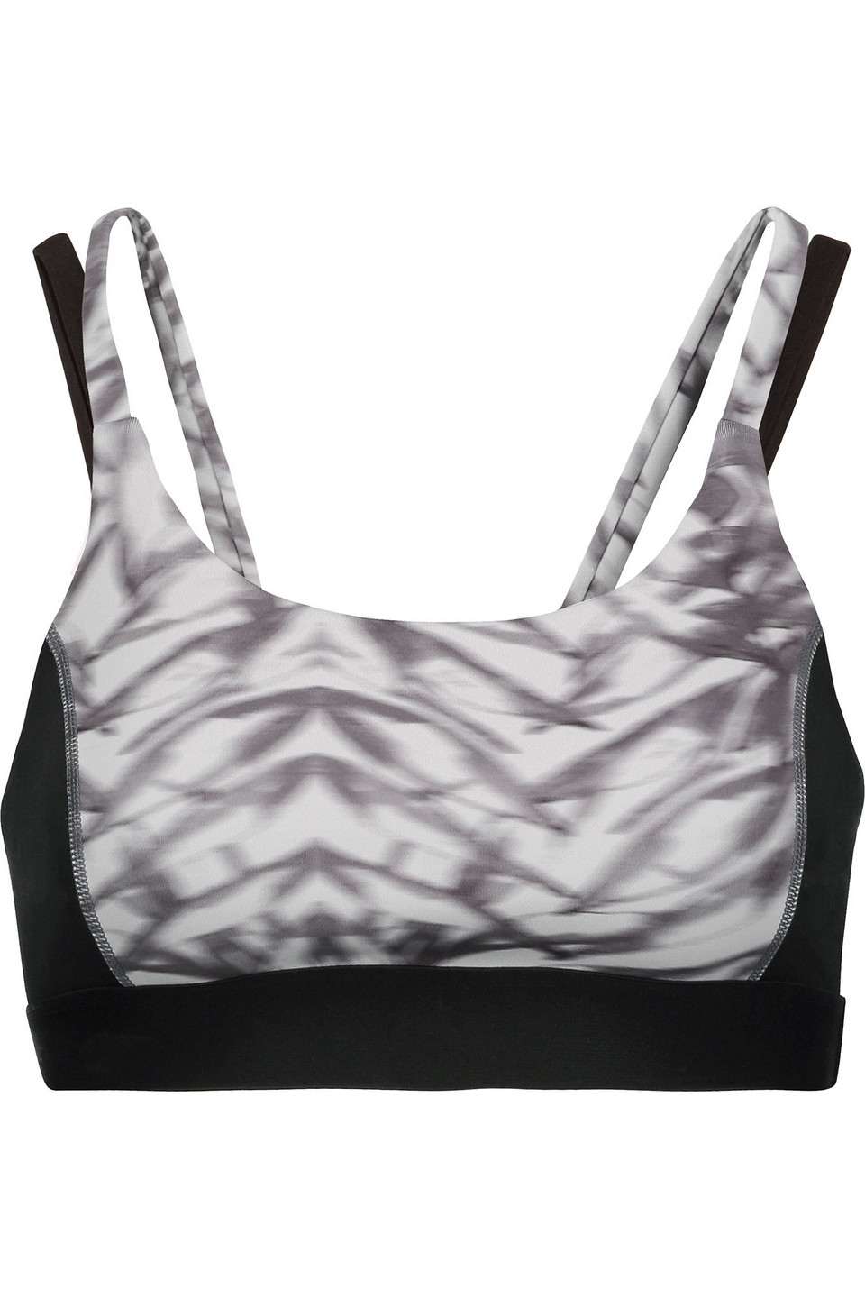purity active - two-tone stretch sports bra - gray - m
