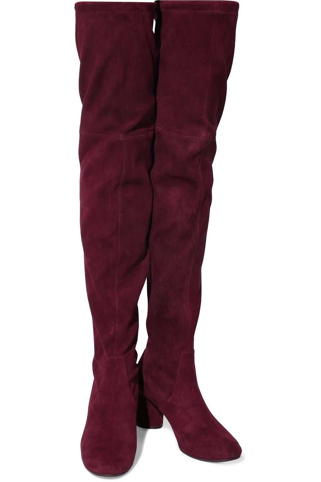 burgundy stretch boots