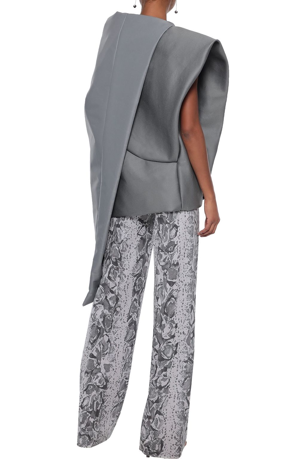 RICK OWENS Asymmetric layered cotton and shell top