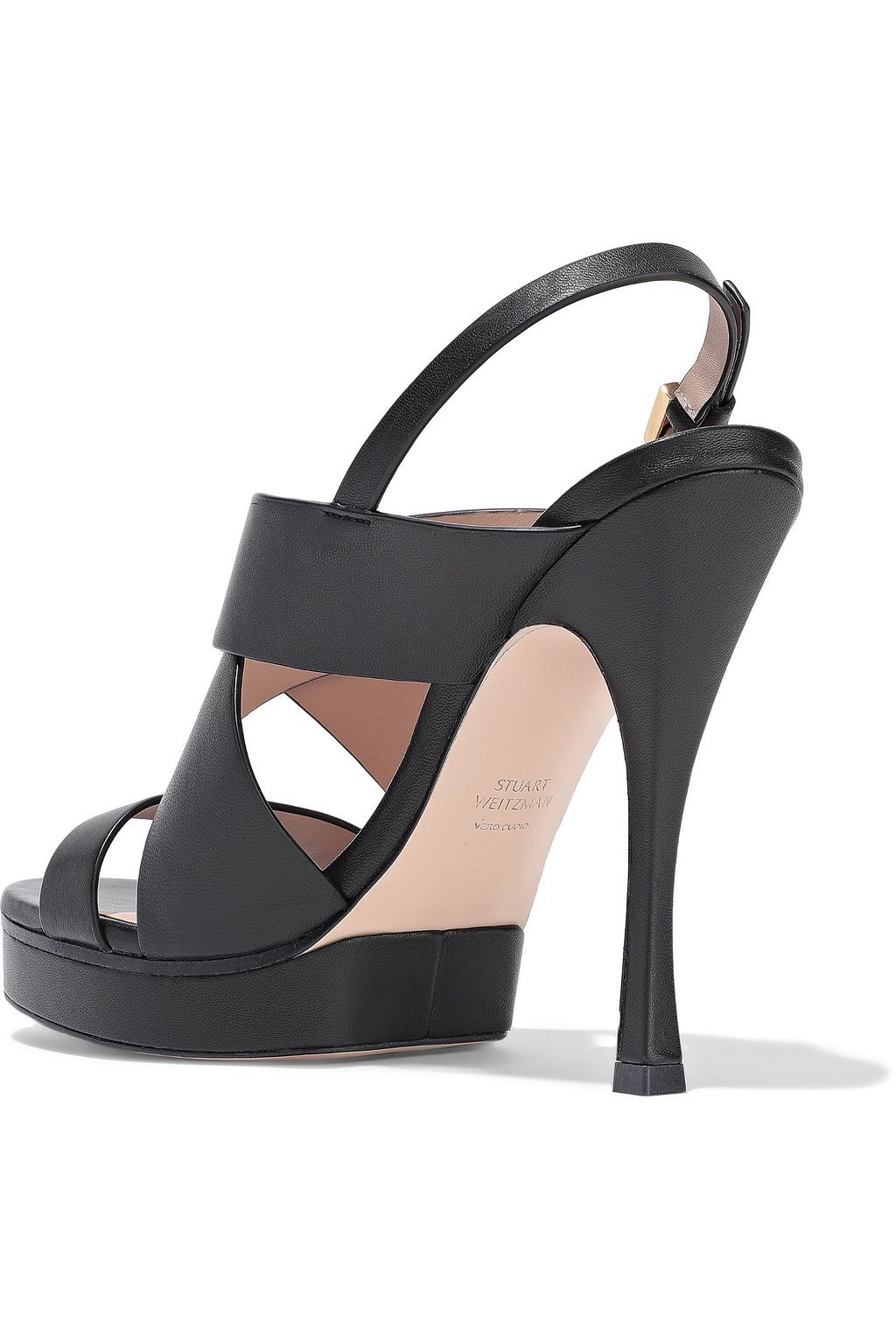STUART WEITZMAN Leather platform slingback sandals