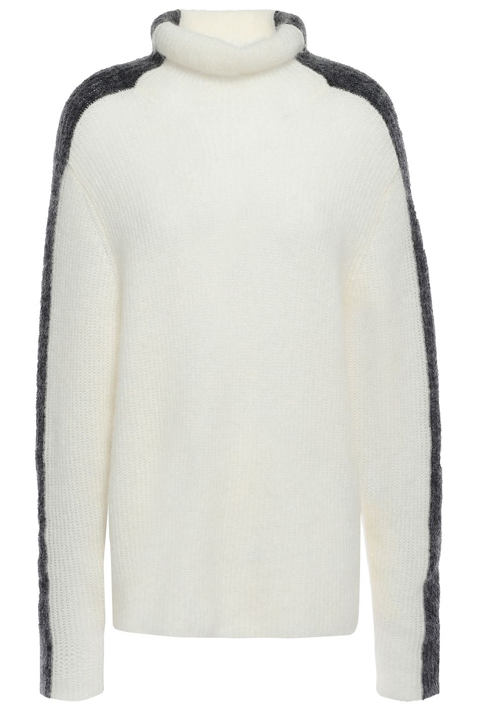 white knit turtleneck sweater