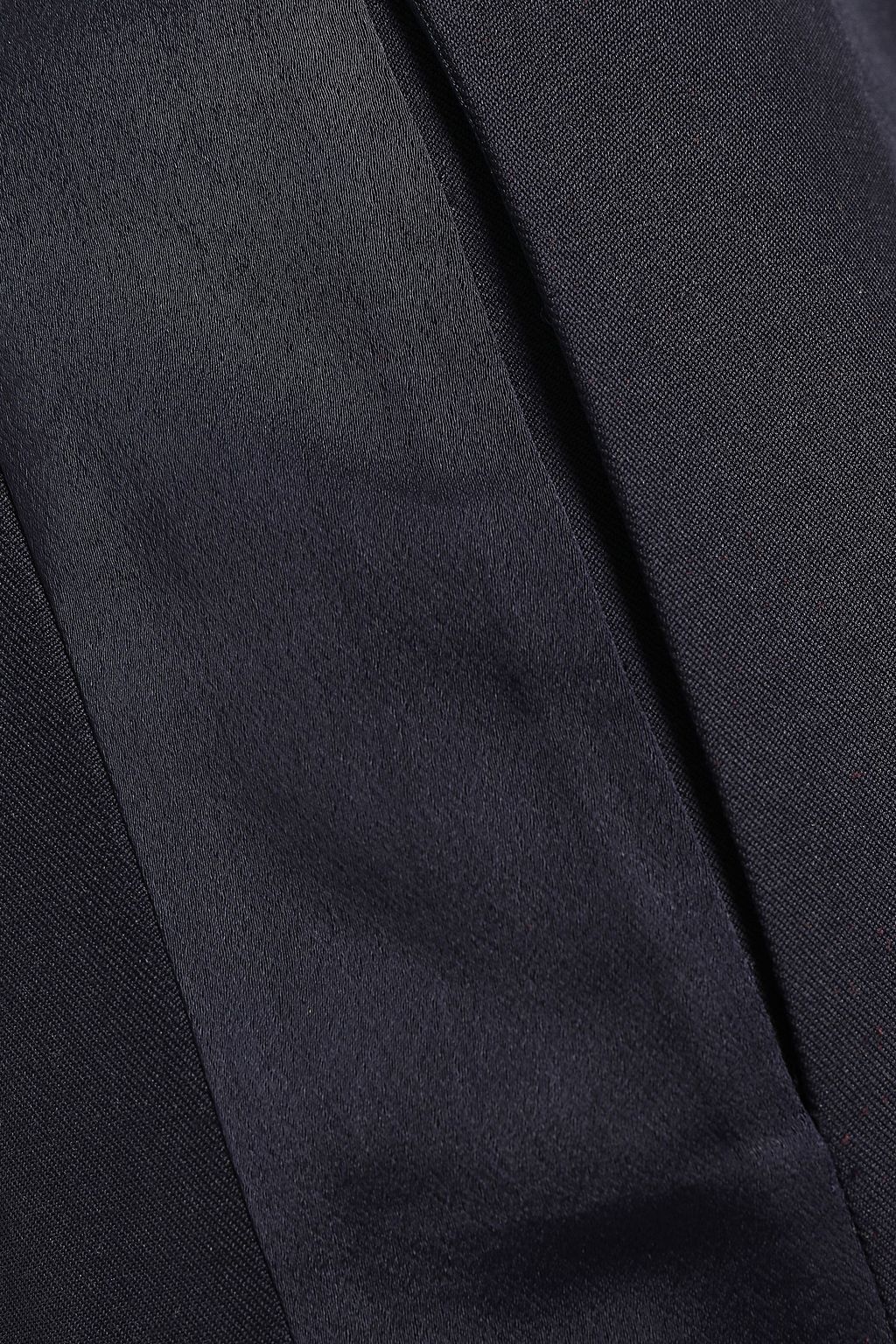 VICTORIA, VICTORIA BECKHAM Satin-trimmed wool-twill wide-leg pants