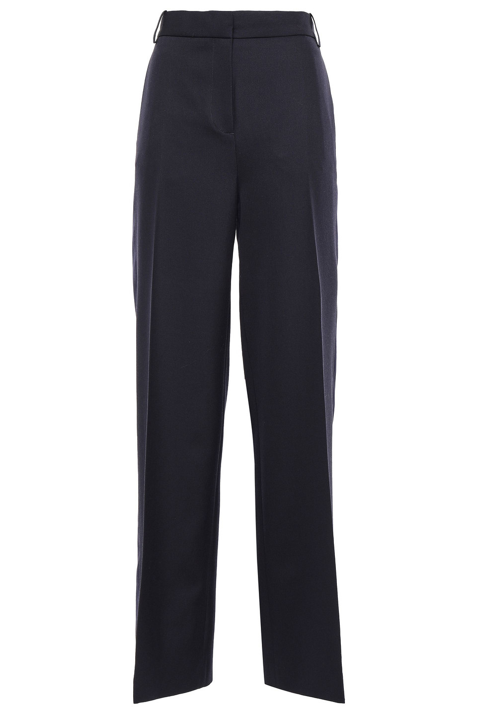 Victoria, Victoria Beckham Satin-trimmed wool-twill wide-leg pants