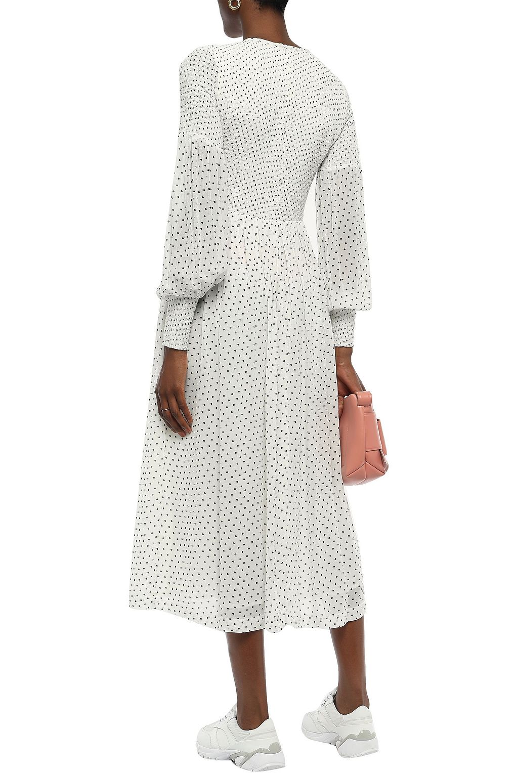 GANNI Rometty shirred floral-print georgette dress