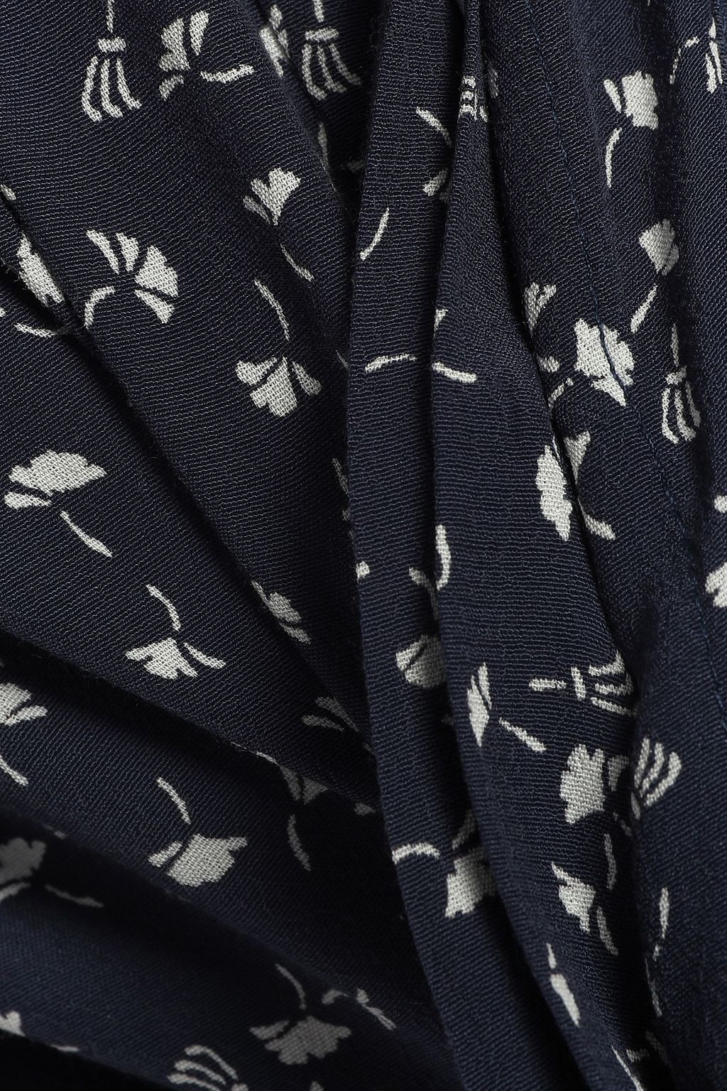 GANNI Barra floral-print crepe shirt