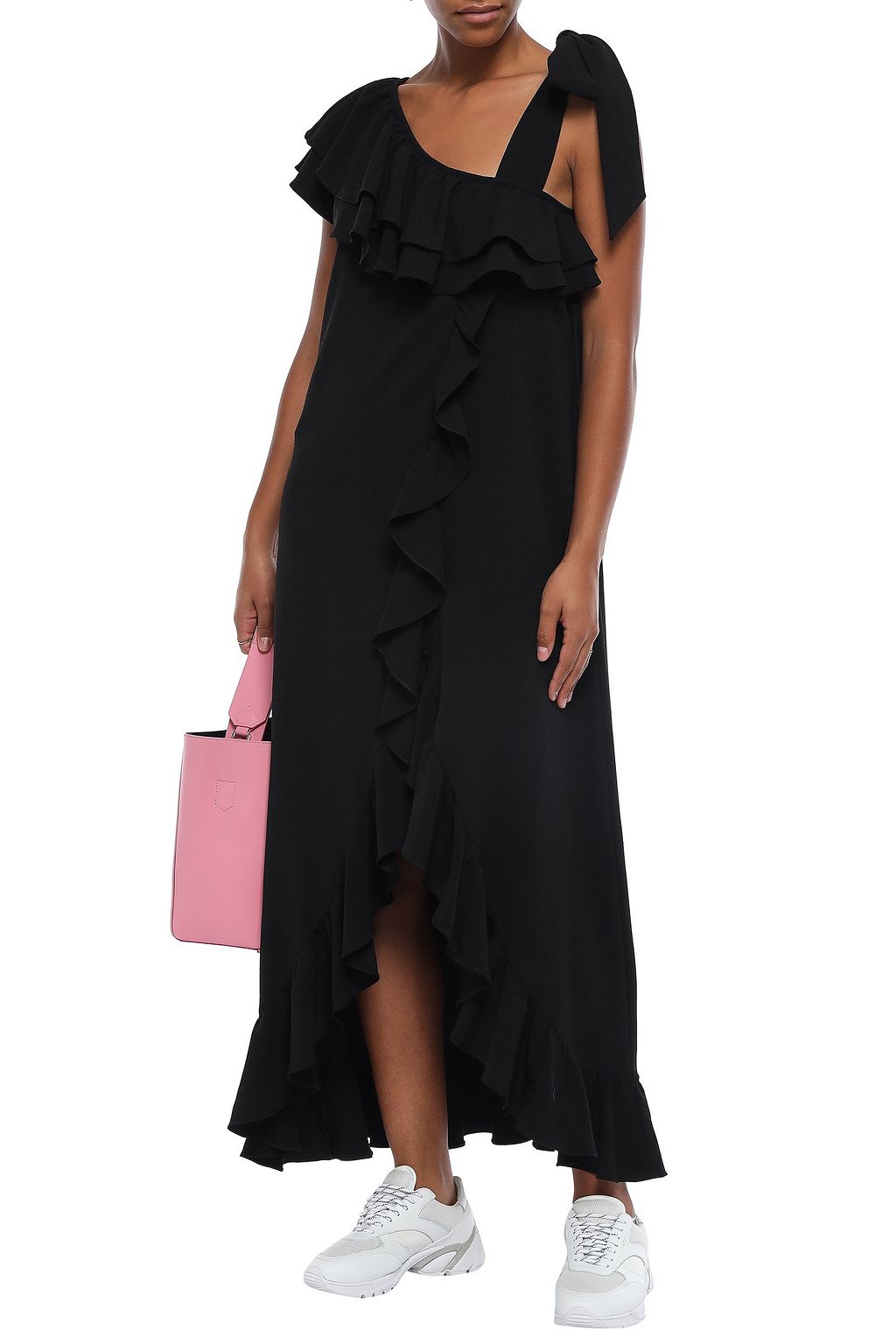 ganni clark wrap dress