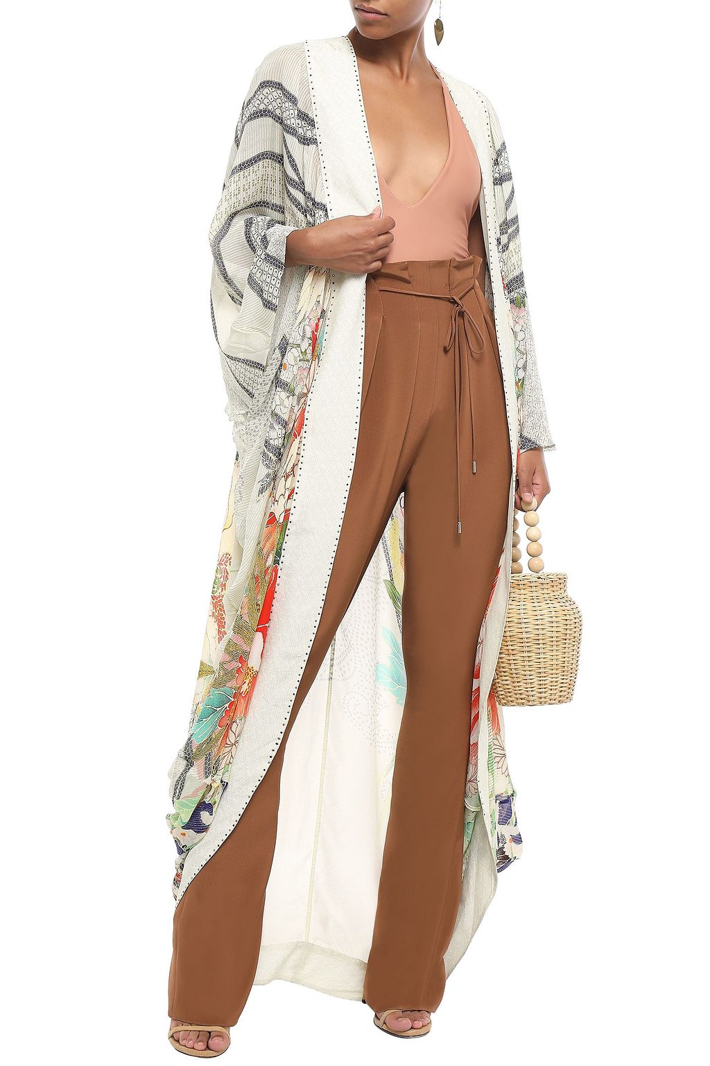 CAMILLA Maiko crystal-embellished silk crepe de chine kimono