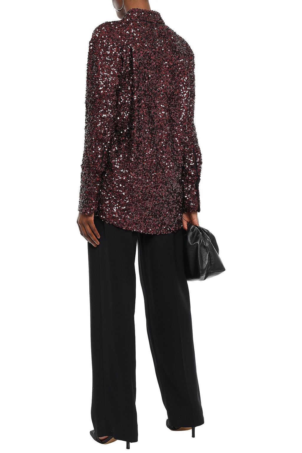 VICTORIA, VICTORIA BECKHAM Twill wide-leg pants