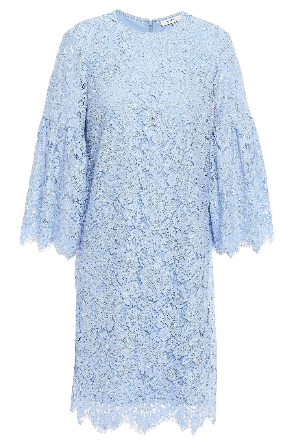 ganni blue lace dress