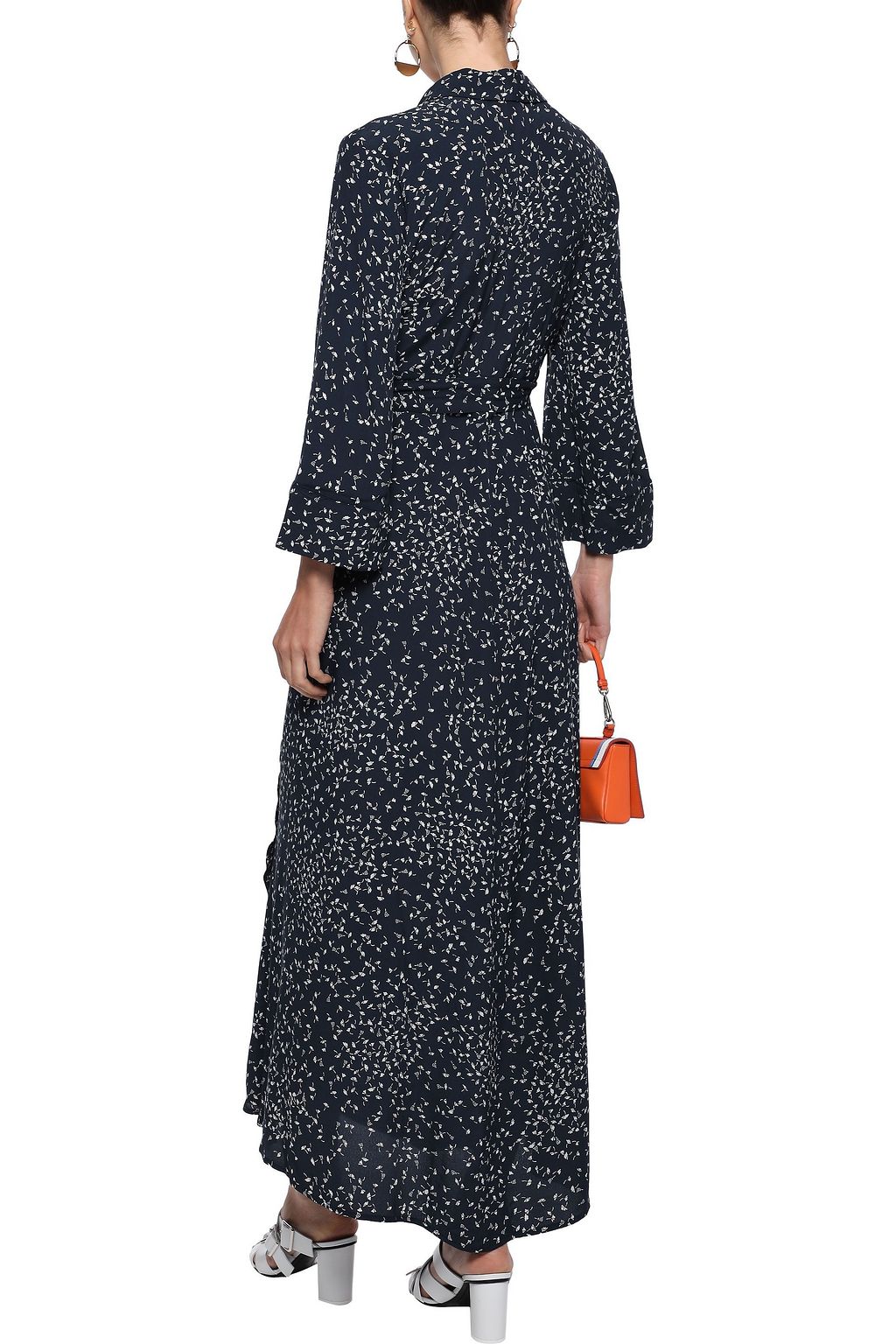 ganni barra crepe wrap dress