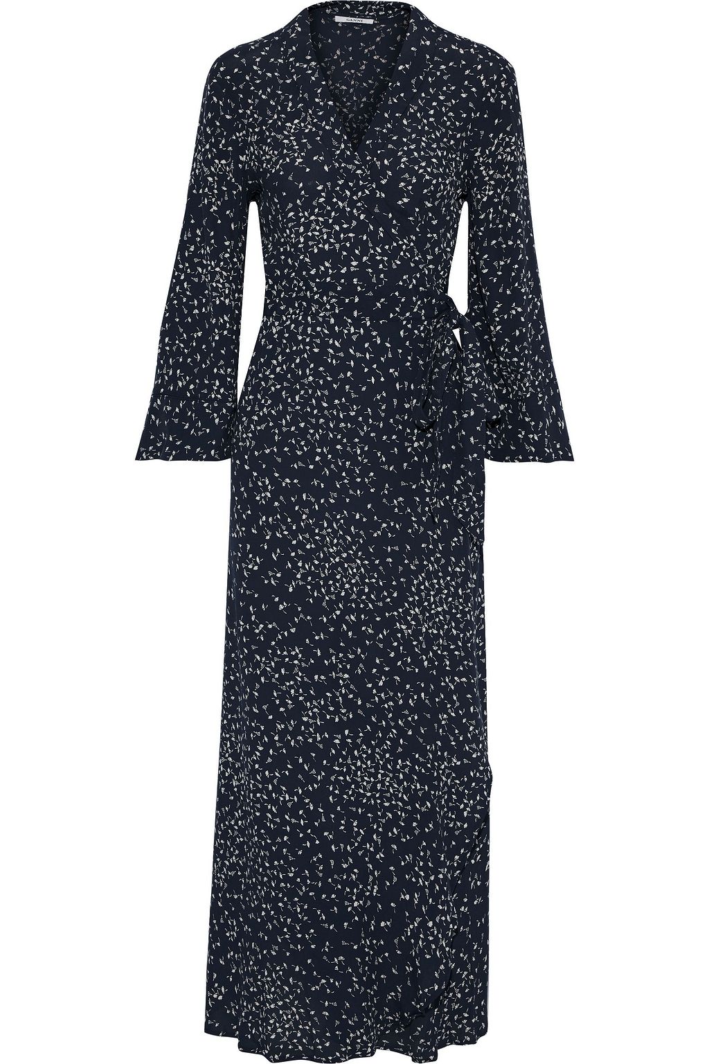 ganni barra crepe maxi dress