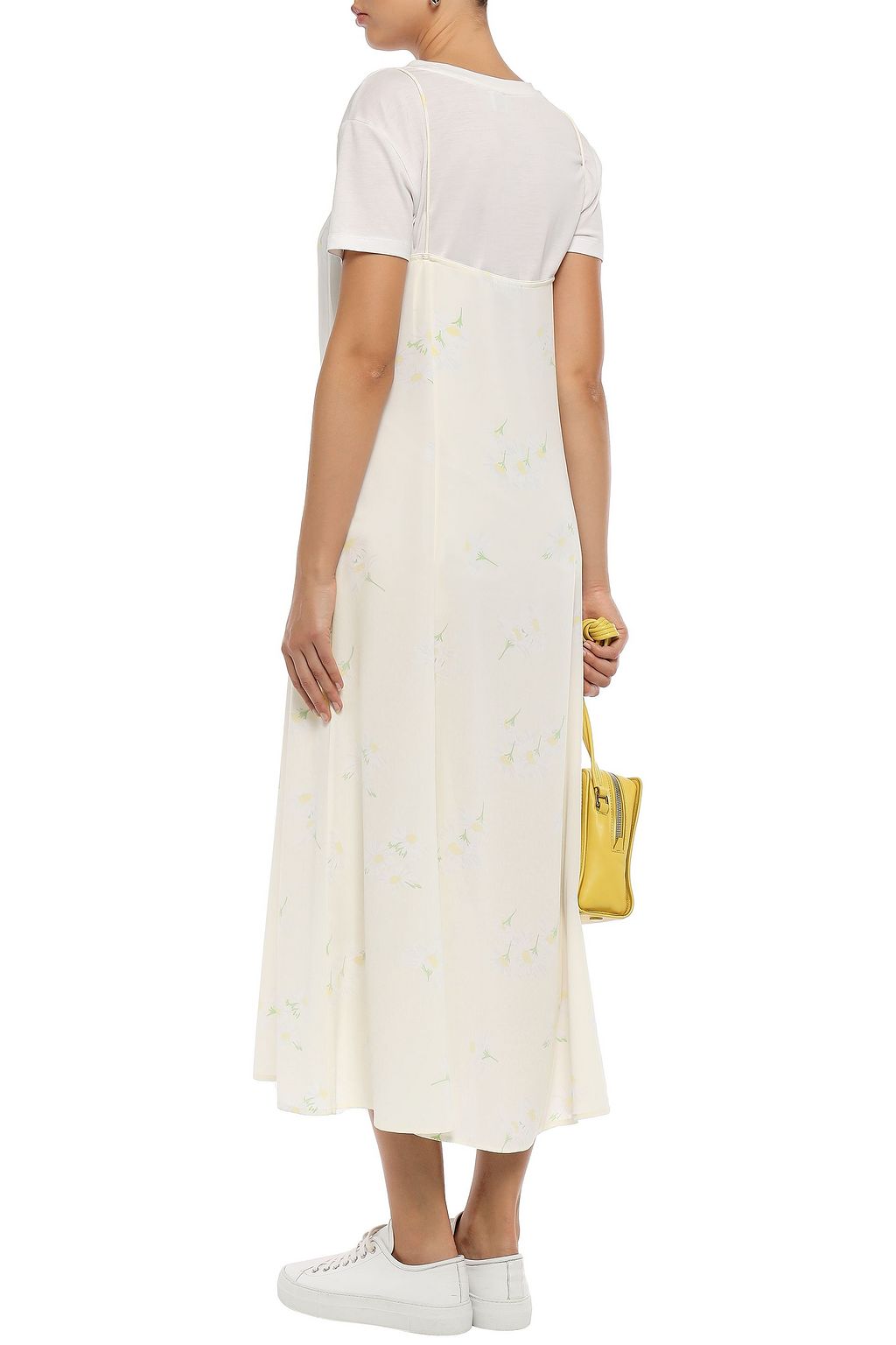 GANNI Floral-print silk crepe de chine midi slip dress