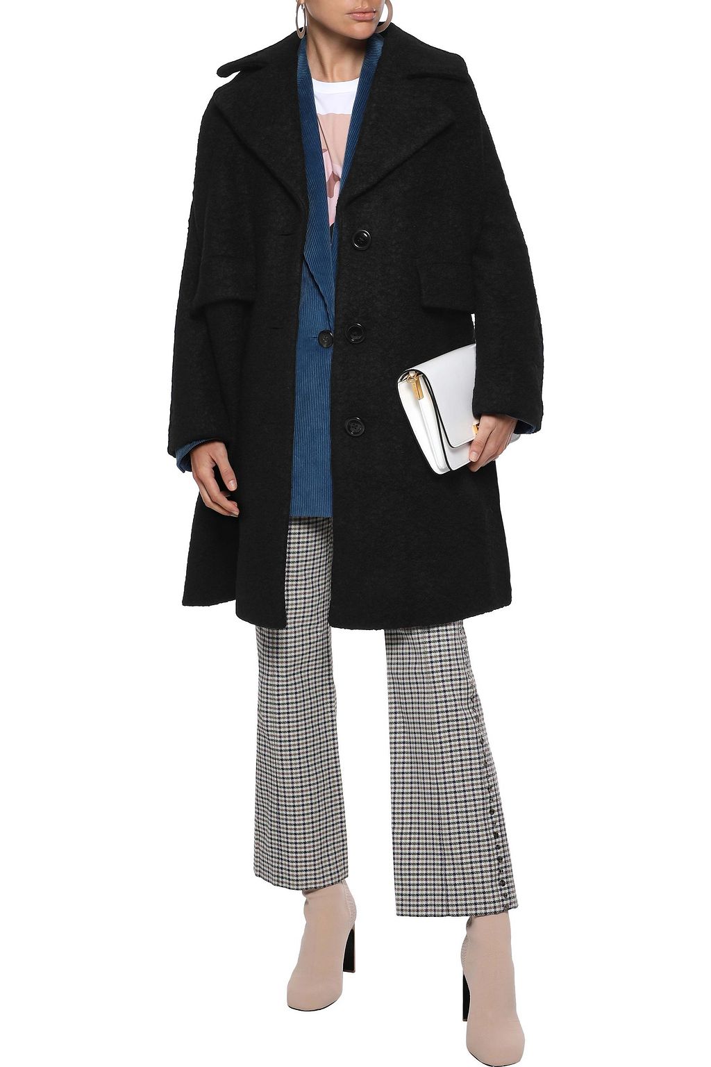 GANNI Wool-blend bouclé coat