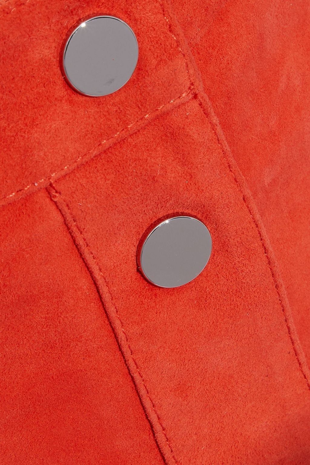 GANNI Salvia ruffle-trimmed suede mini skirt
