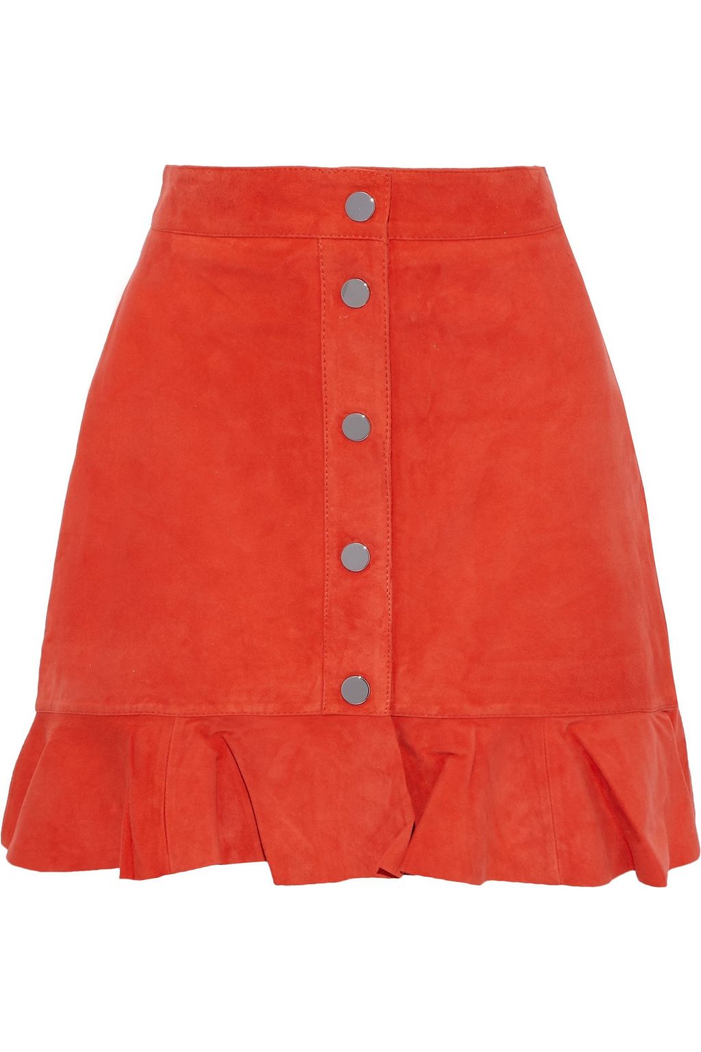Suede ruffle skirt discount