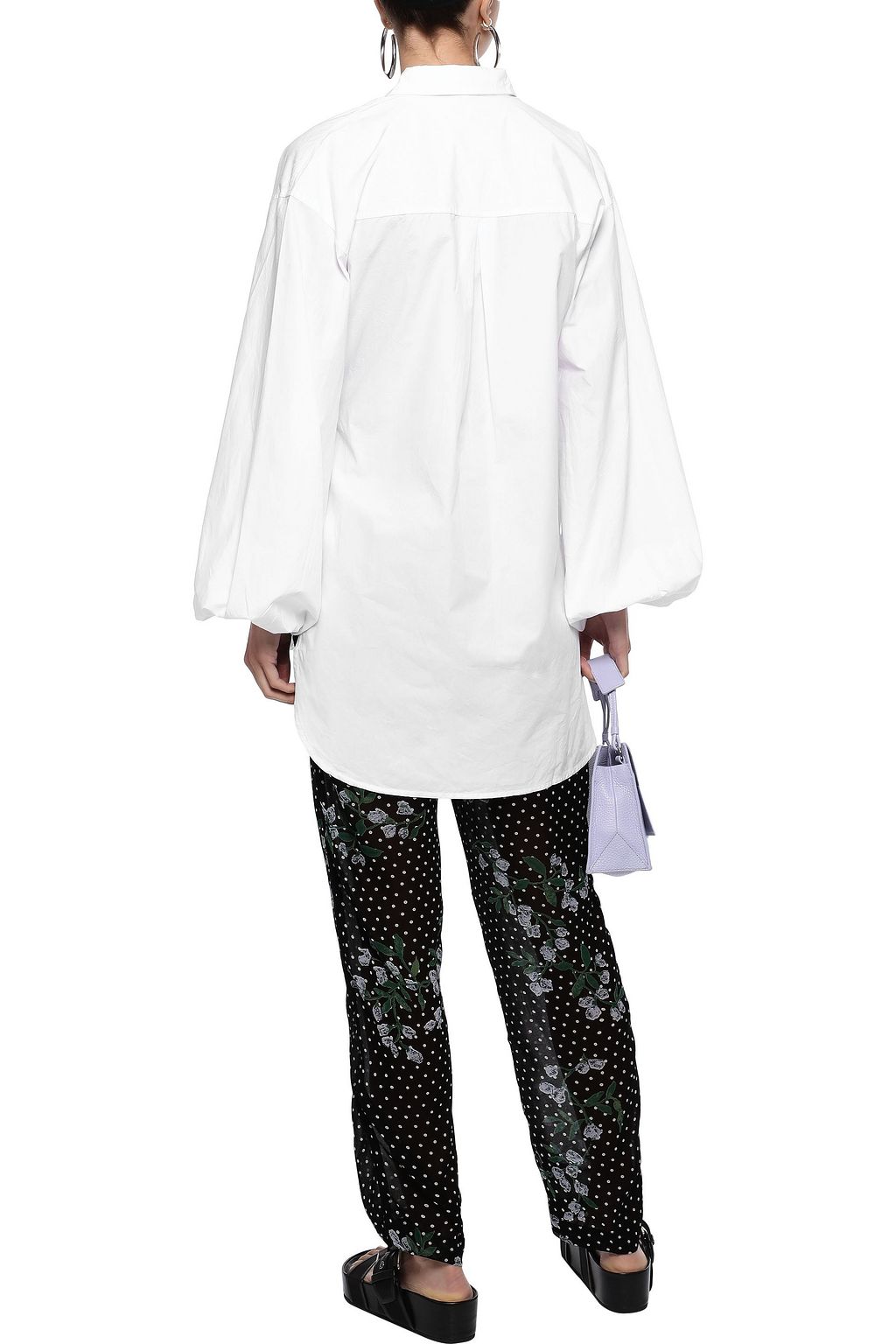 ganni olayan poplin wrap top