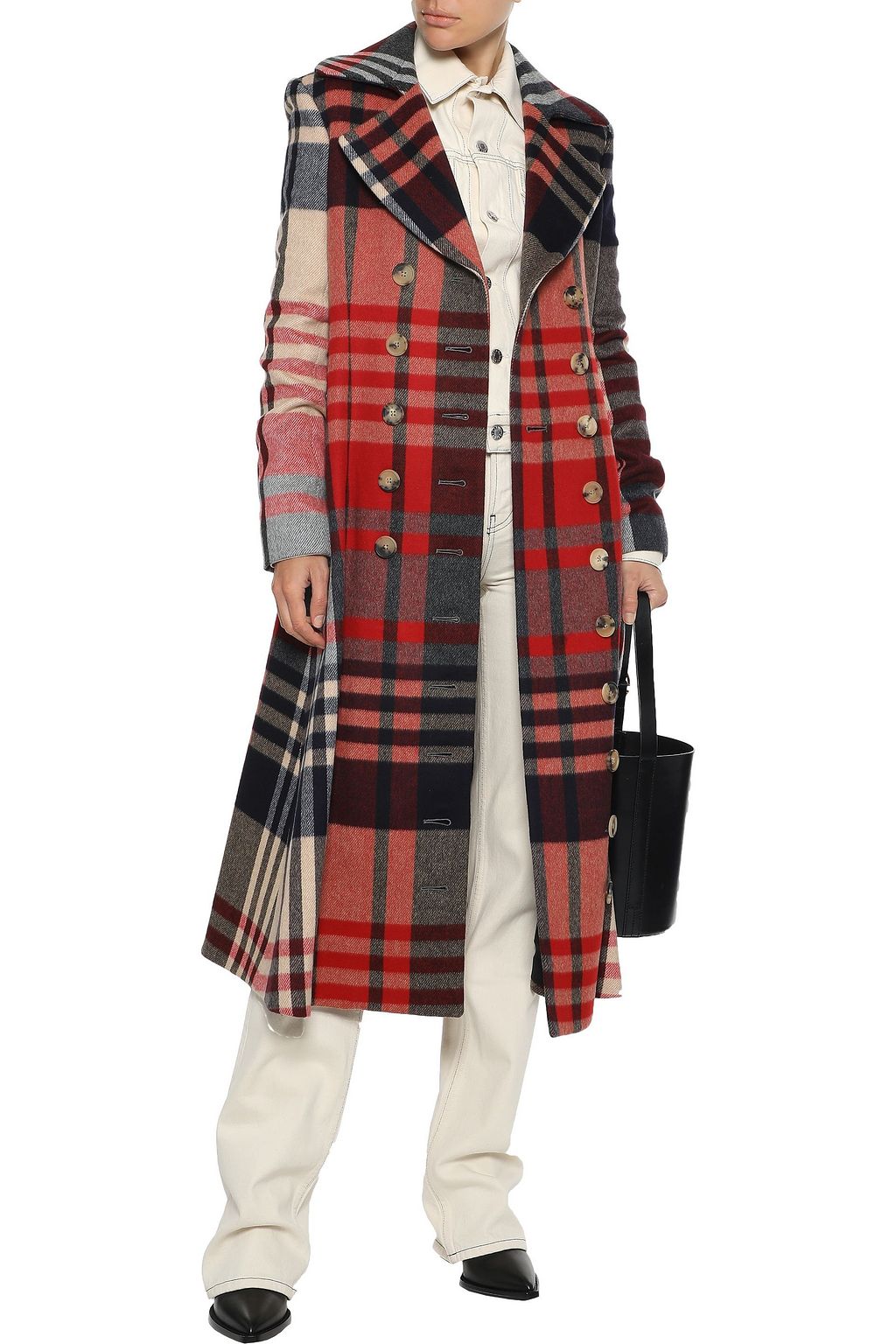 KHAITE Christina double-breasted checked wool and cashmere-blend coat