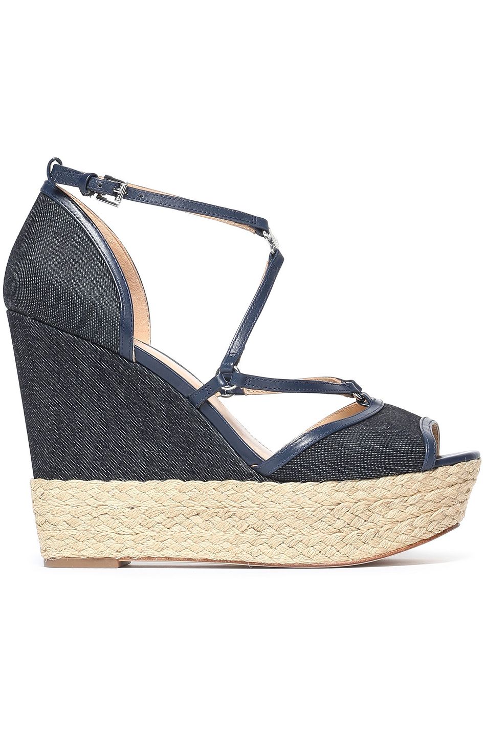 michael kors denim wedges