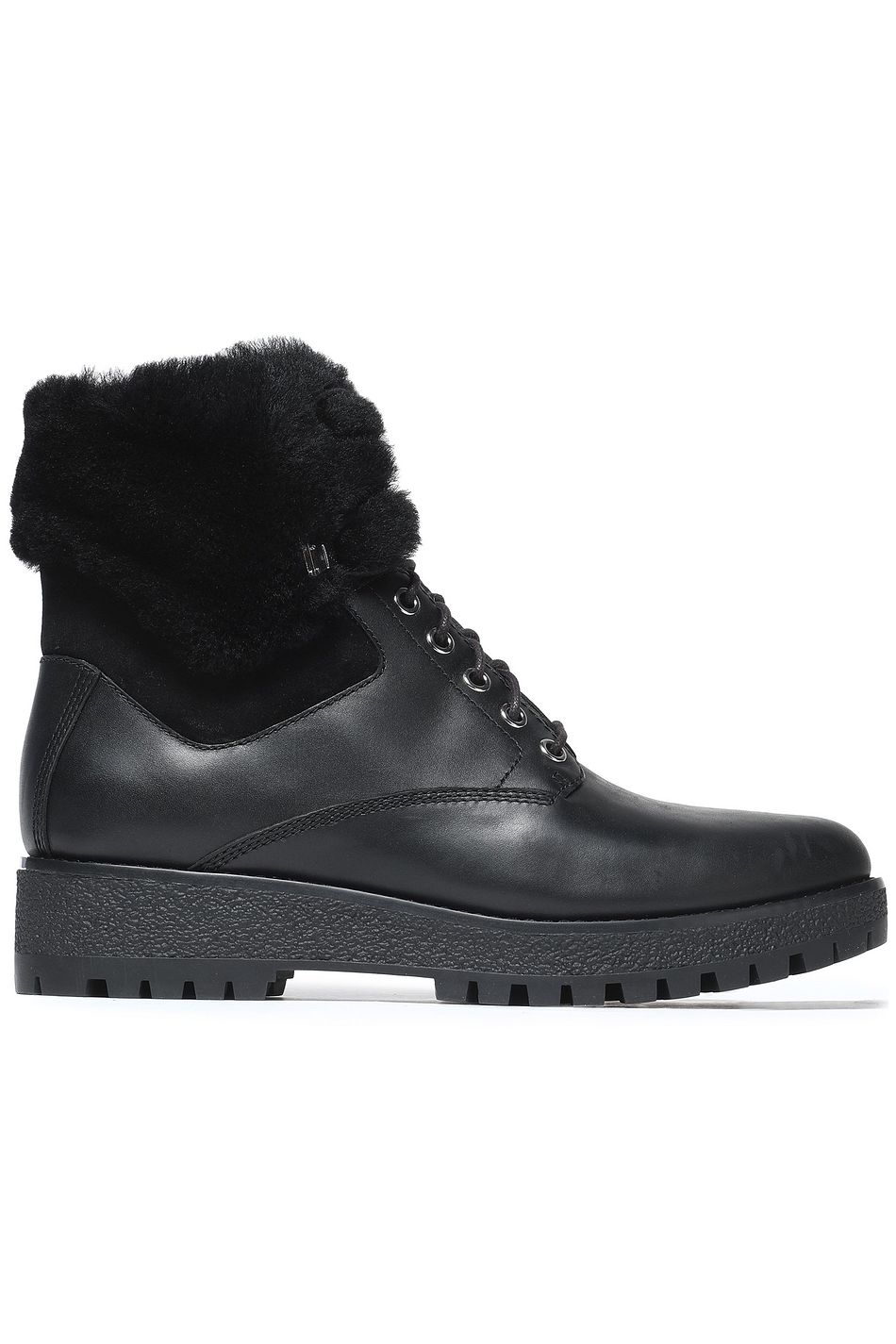 shearling lined lace up boots