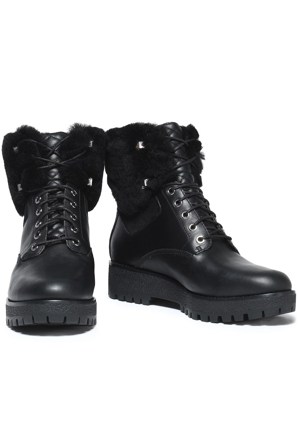 shearling lined lace up boots