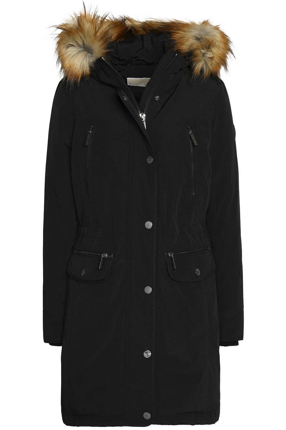 michael kors coat hooded faux fur trim down