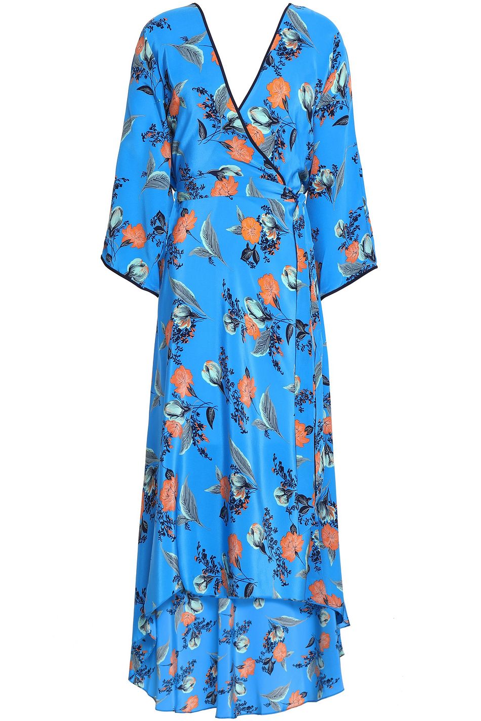 eloise asymmetric hem midi silk dress