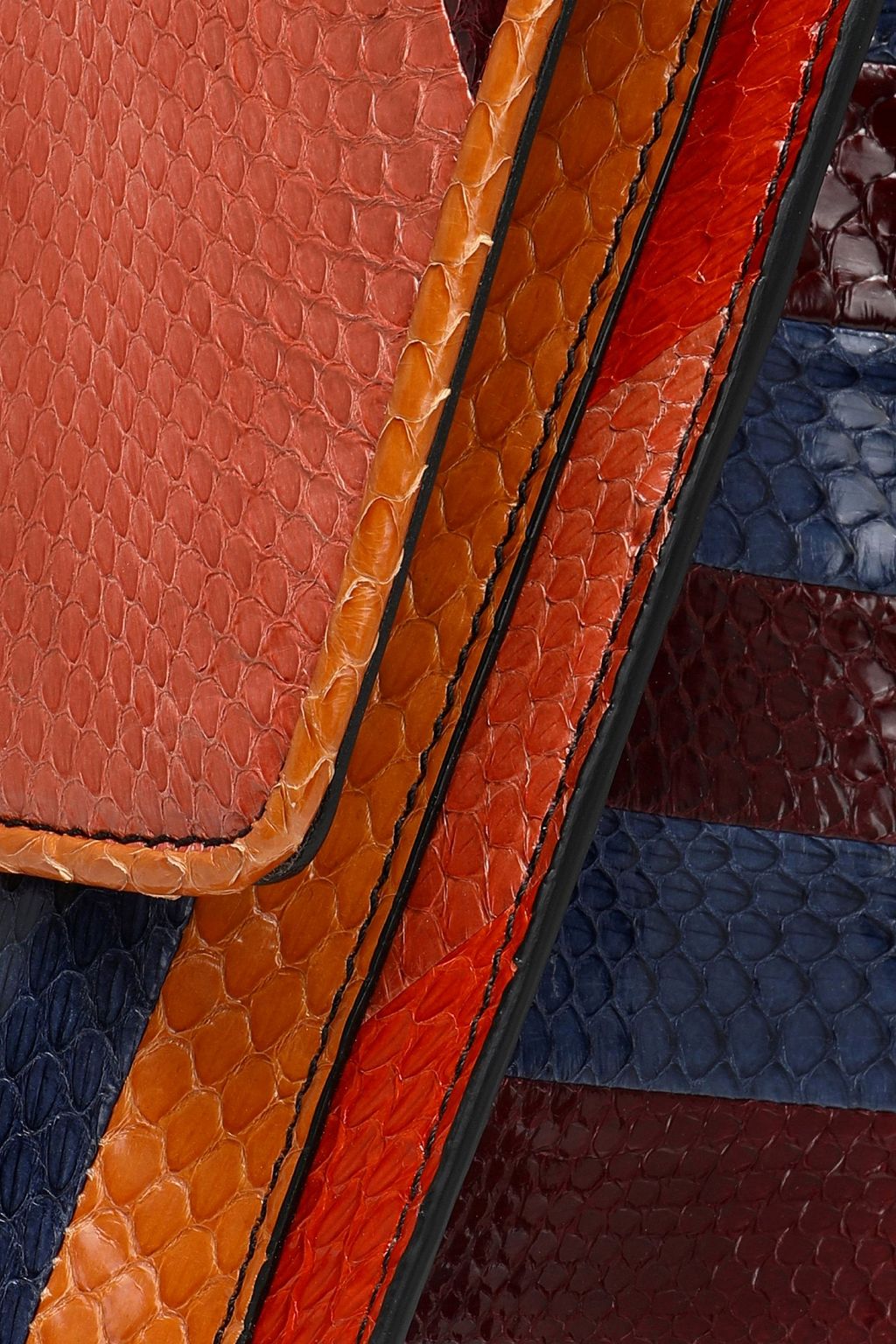 PAULA CADEMARTORI Color-block python shoulder bag
