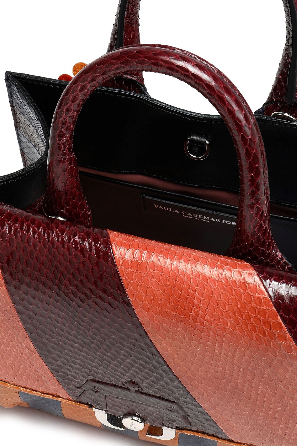 PAULA CADEMARTORI Color-block python shoulder bag
