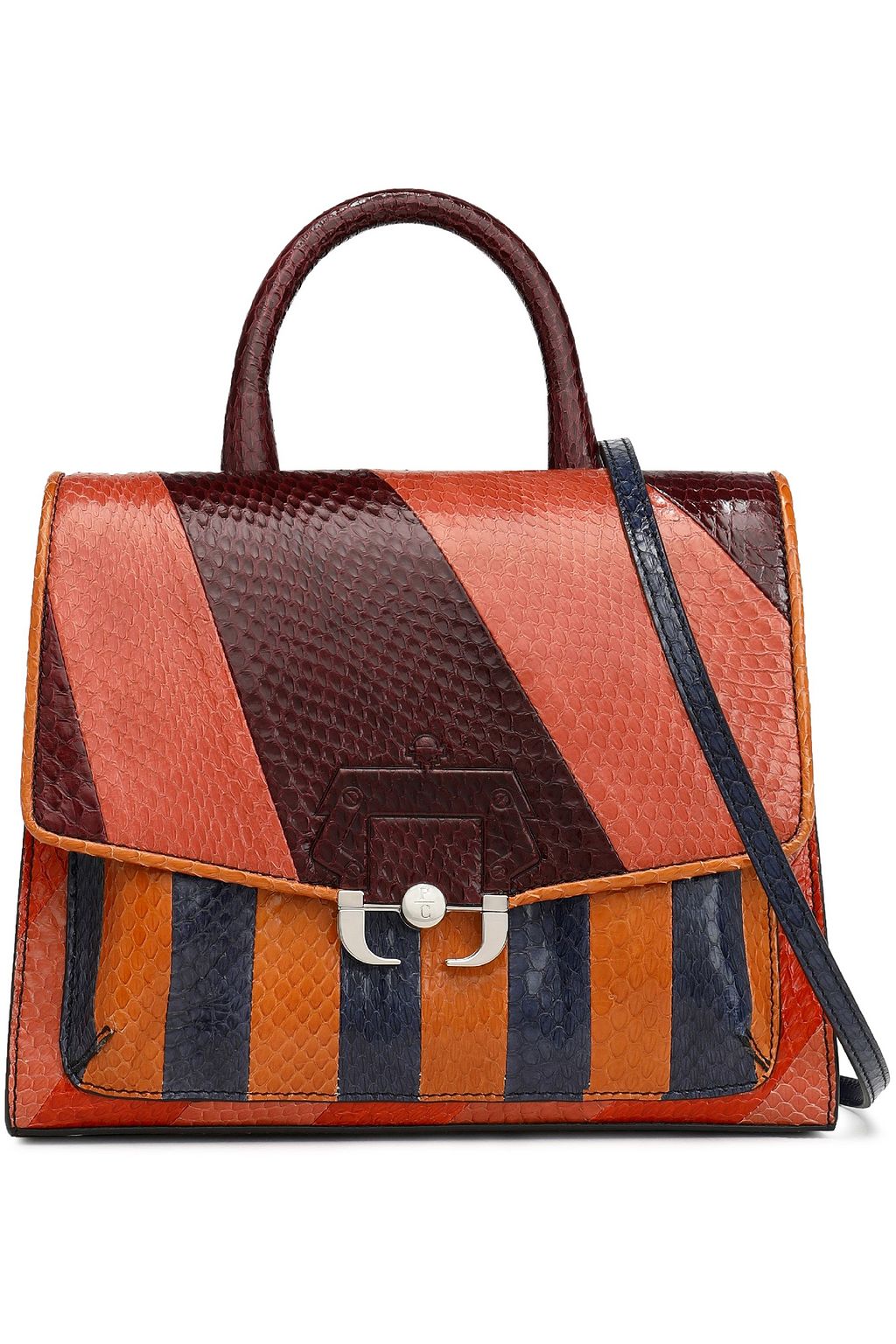 PAULA CADEMARTORI Color-block python shoulder bag