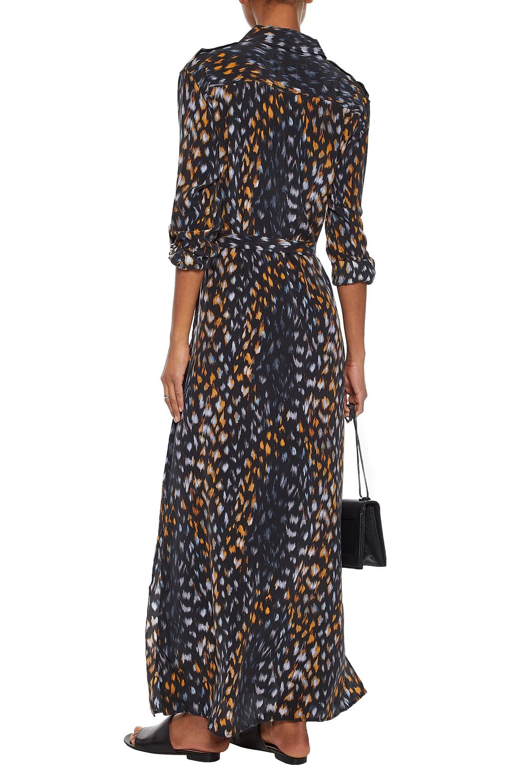 EQUIPMENT Belted printed washed-silk maxi shirt dress