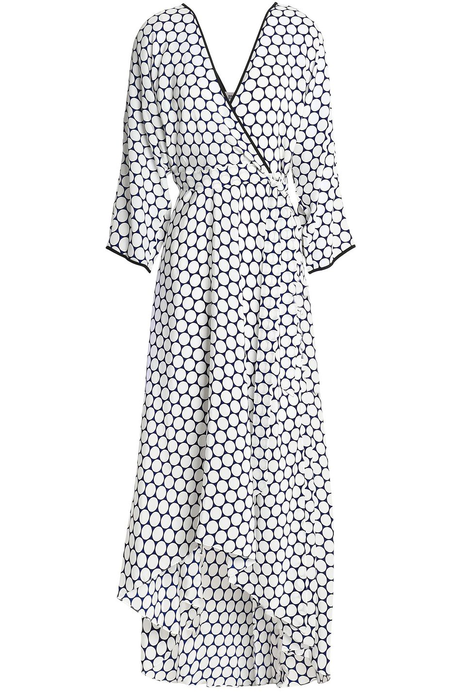 black and white floral wrap dress