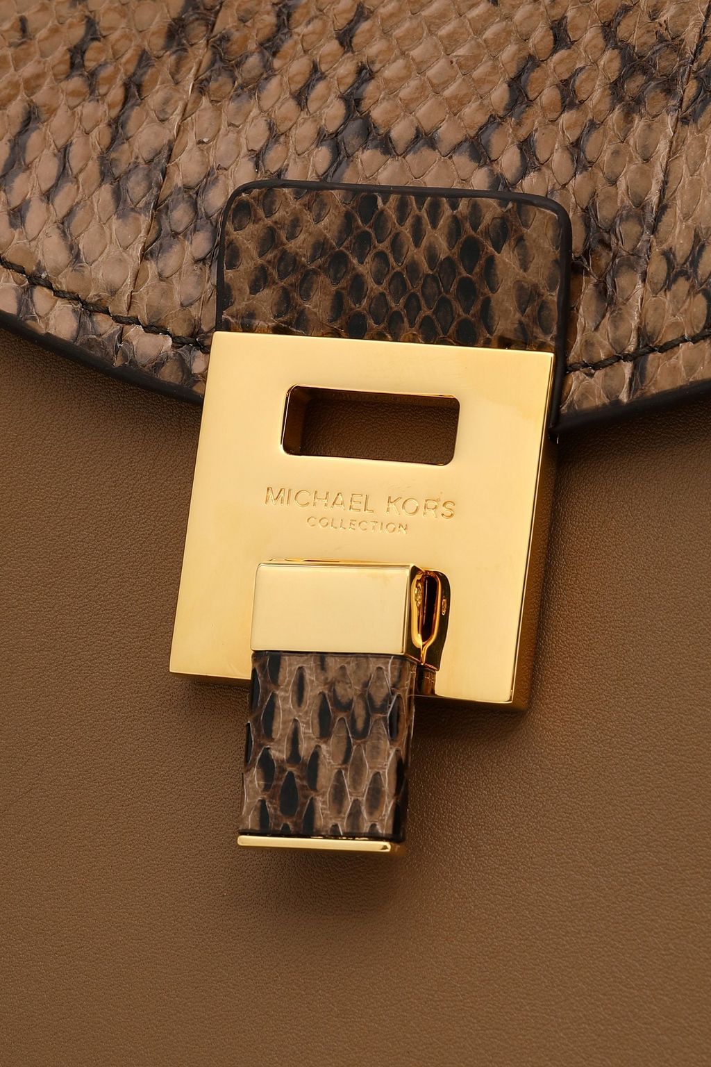 MICHAEL KORS COLLECTION Bancroft python-trimmed leather tote