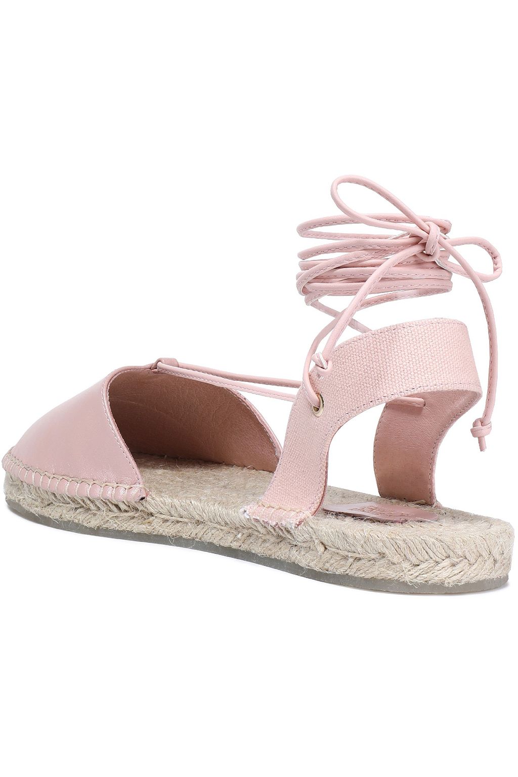 AUSTRALIA LUXE COLLECTIVE Lace-up leather and canvas espadrilles