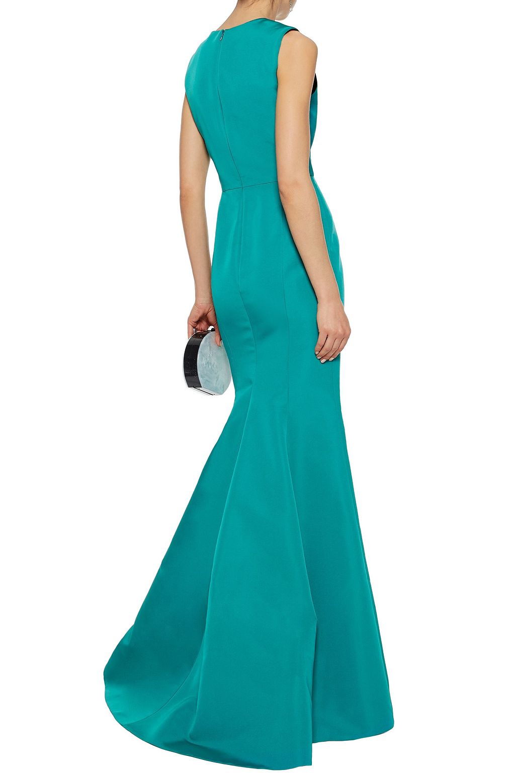 J.MENDEL Fluted silk-faille gown